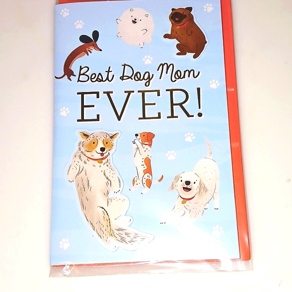 "From the dog" Mother's Day greeting card.  Pug, Dachshund, Pomeranian gift